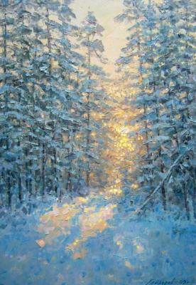 Evening in the winter forest. Gaiderov Michail