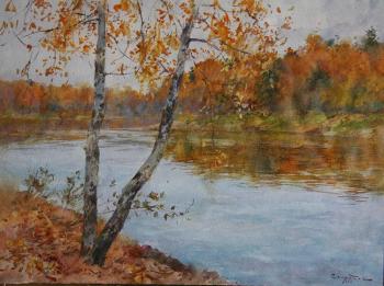 Shebayevsky pond in autumn. Kuzminki. Moscow