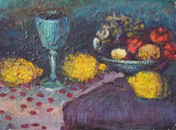 Still life with glass and fruits. Belov Nikolay