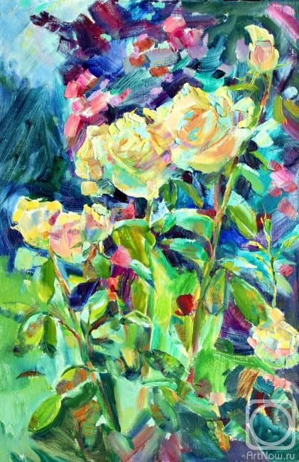 Mirgorod Irina. White roses. Smiling at the sun
