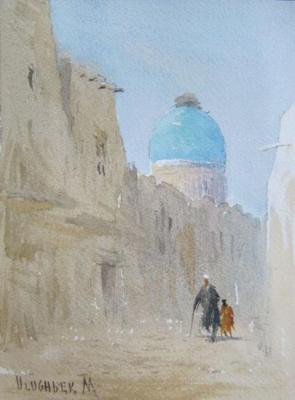 Street with dome mosgue. Mukhamedov Ulugbek