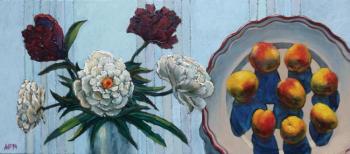 Peonies and apricots. Monakhov Ruben