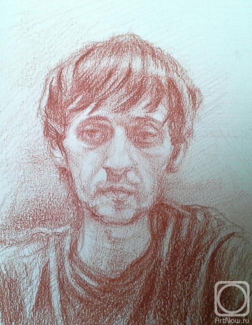 Fattakhov Marat. Sad young man (sketch)