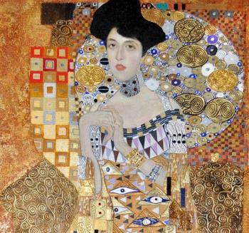 Portrait of Adele Bloch-Bauer I (based on the painting of Klimt). Fragment
