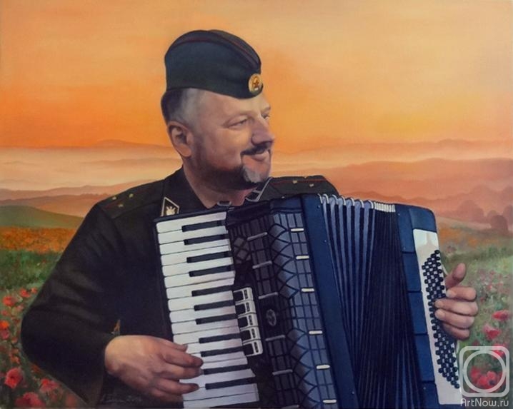 Vlasov Andrej. Portrait of a man with an accordion