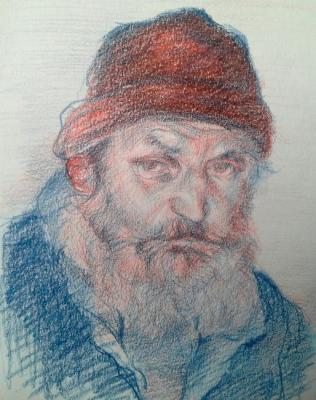 Himself to the peasant mind (sketch) (Man Mind). Fattakhov Marat