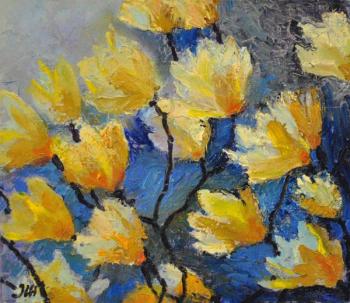To the light. Expressionistic flowers