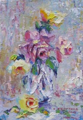 Roses in a crystal vase. Kruglova Svetlana