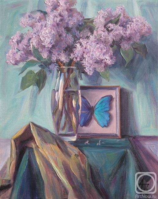Gorodnichev Andrei. Lilac and Brazil Butterfly