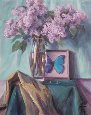 Lilac and Brazil Butterfly. Gorodnichev Andrei