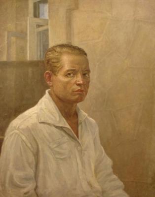 Self-portrait in a white shirt. Korolev Basil
