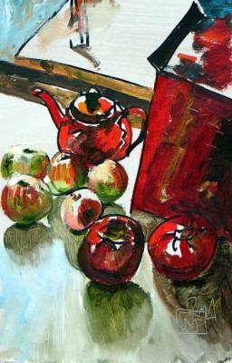 Still life with a red teapot. 2014. Makeev Sergey