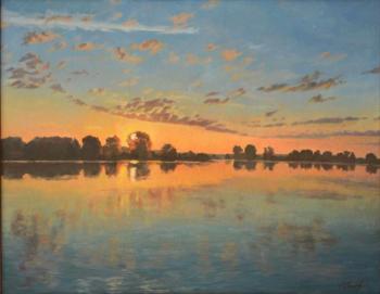 Volga motif. Sunset. Platov Evgeniy