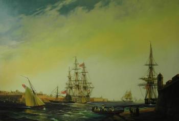 The port of La Valletta on the island of Malta. I.Aivazovsky (copy). Kosyakov Alexsandr