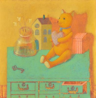 Still Life With Yellow Cat