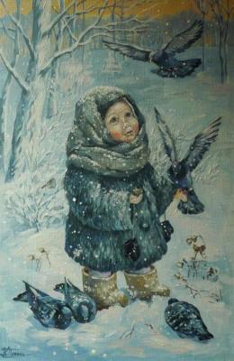 Panina Kira Borisovna. The girl and the pigeons