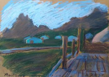 Painting Mongolia, The Last Rays, Sunset. Dobrovolskaya Gayane