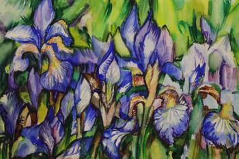 Cottage motifs. Irises