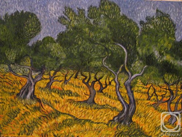Bandurko Viktor. Copy of Van Gogh's painting "Olive Grove"