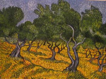 Copy of Van Gogh's painting "Olive Grove"
