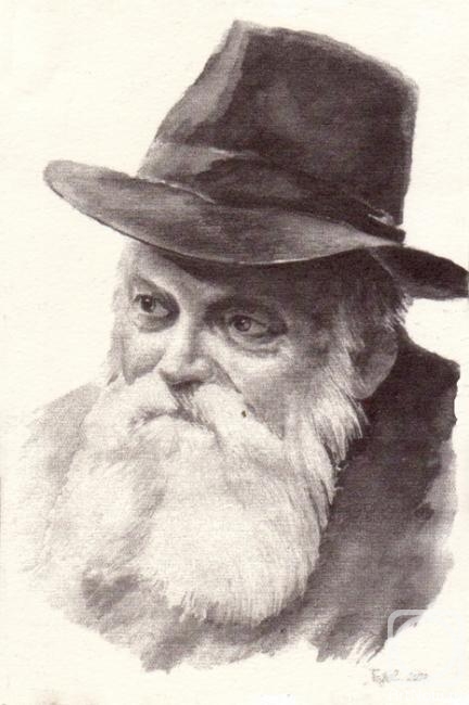 Tafel Zinovy. Portrait of an elderly man in a hat
