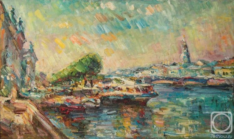 Zamaleev Talgat. Summer day on the river Neva