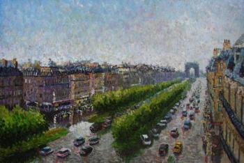 Rain. Champs Elysees (The Arc De Triomphe). Konturiev Vaycheslav