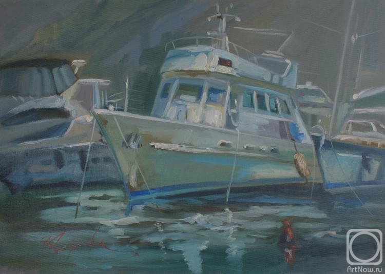 Zvereva Tatiana. Yachts in the Bay of Kotor