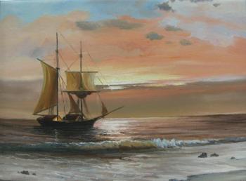 Sea, sailboat