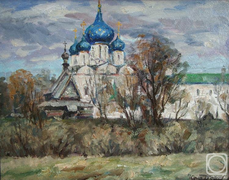 Fedorenkov Yury. Suzdal. View of the Cathedral of the Nativity of the XVIII century wooden church of the XVIII century