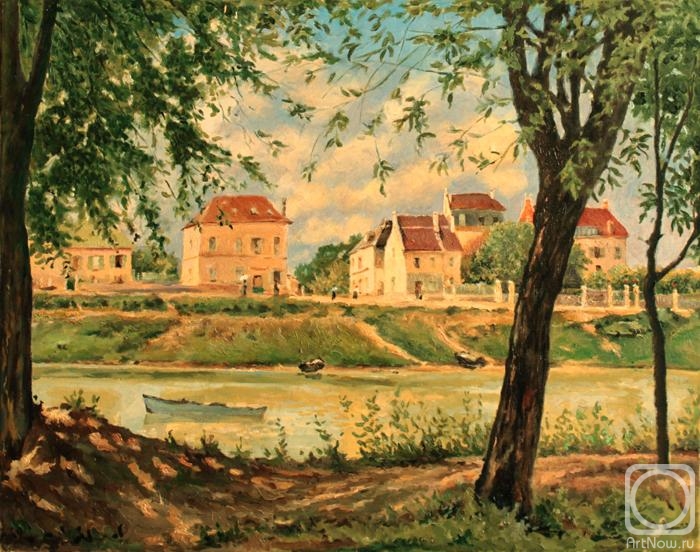 Tafel Zinovy. Town on the banks of the Seine Vilnev