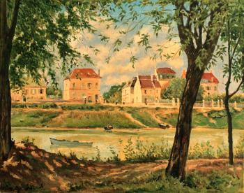 Town on the banks of the Seine Vilnev