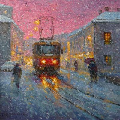 Reminiscence of the snow-covered tram. Volkov Sergey