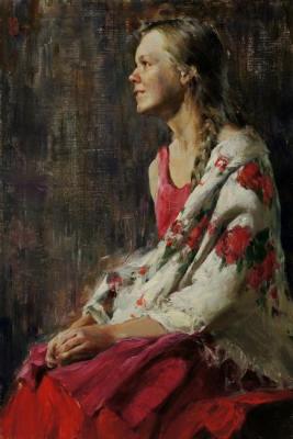 Girl with a scarf. Kirillov Vladimir