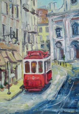 Red tram. Zhukova Elena