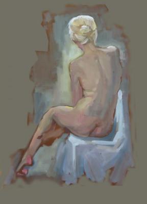 Nude model (sketch) (A Nude). Volkov Sergey
