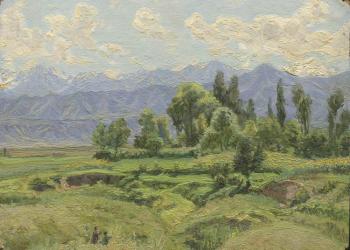 "Kyrgyzstan. Foothills of Tian Shan" (Artist Vladimir Petrov). Petrov Vladimir