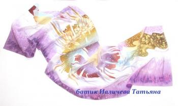 Scarf-batik "Lilac shores"