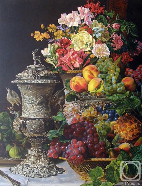 Khodchenko Valeriy. Flowers and silver glass