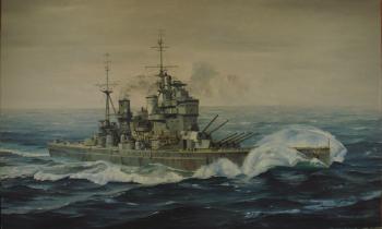 In the North Sea. Battleship "Prince of Wales" (). Golybev Dmitry