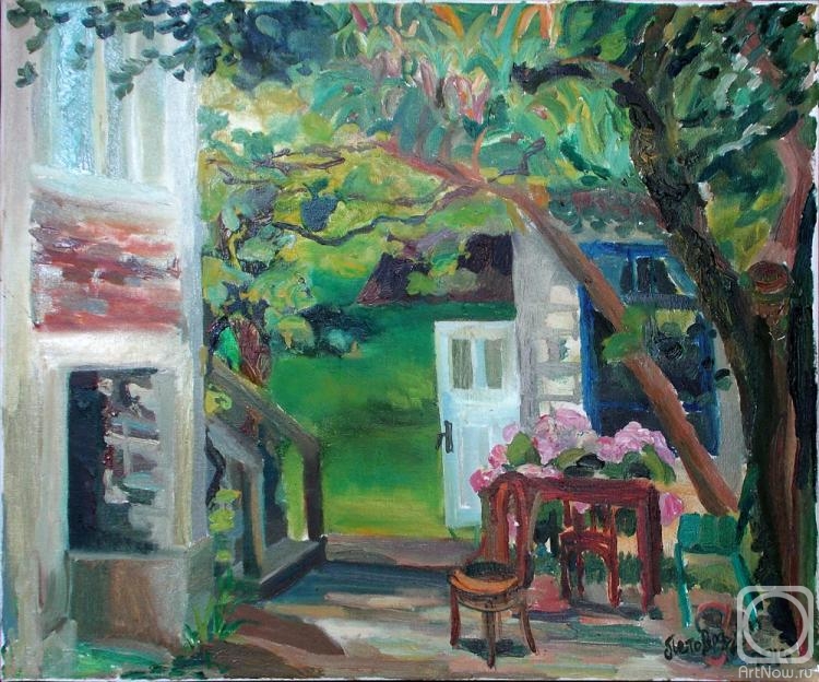 Petrovskaya-Petovraji Olga. Abkhazia. A table in the patio