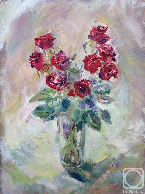 Sechko Xenia. Roses on a light background