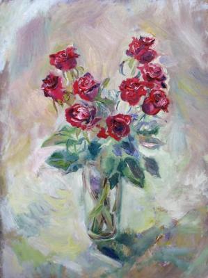 Roses on a light background. Sechko Xenia