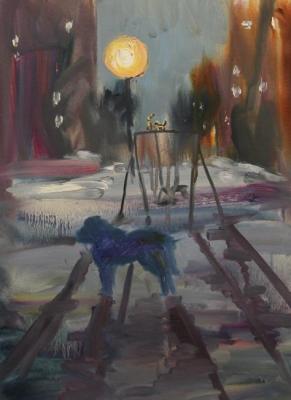Dog and lantern