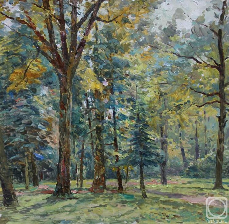 Kostylev Dmitry. Oaks and pine tree. Botanical garden