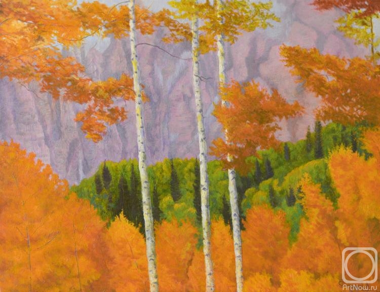 Dementiev Alexandr. Motley landscape with birches