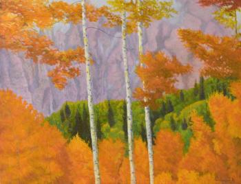 Motley landscape with birches. Dementiev Alexandr