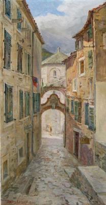 The street in Old Kotor. Montenegro