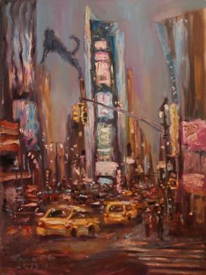 Blue dog and Times Square. Rakhmatulin Roman