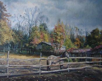 Landscape with a horse. Khodchenko Valeriy